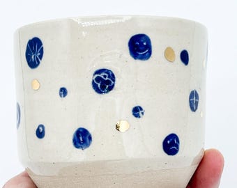 Golden smiley Dots 12k Becher #G8