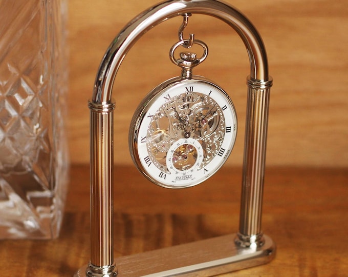 Silver Pocket Watch Display Stand Anniversary Gift For Him