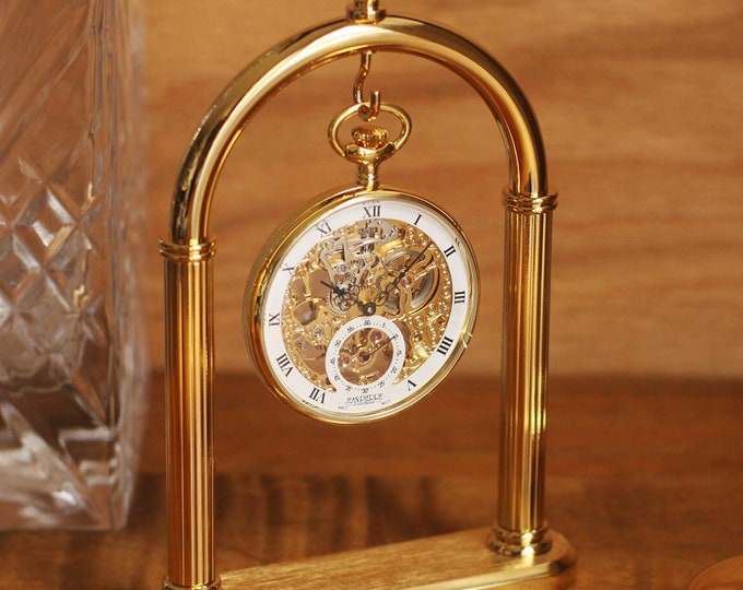 Gold Pocket Watch Display Stand Anniversary Gift For Him