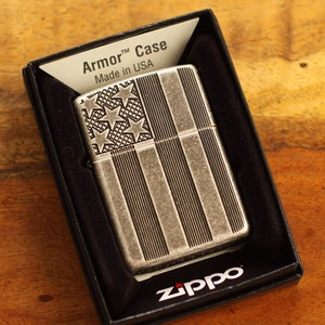 USA Flag Zippo© Armored Case Zippo© Lighter USA Lighter Zippo© Lighters with Custom Monogram Engraving image 5