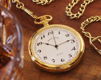 Mount Royal Open Face Gold Pocket Watch - Personalized Pocket Watch