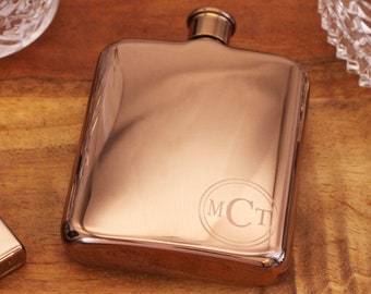 Rose Gold Personalized Flask - Engraved Rose Gold Flask - Personalized Bridesmaid Flask - Bridesmaid Engraved Flask - Bridal Shower Gifts