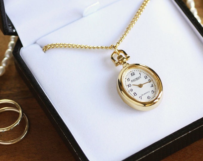 Jean Pierre® of Switzerland Gold Watch Necklace Gift for Her Graduation Minimalist Gift