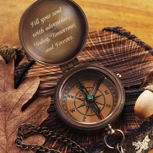 Bronze Personalized Compass - Engraved Compass