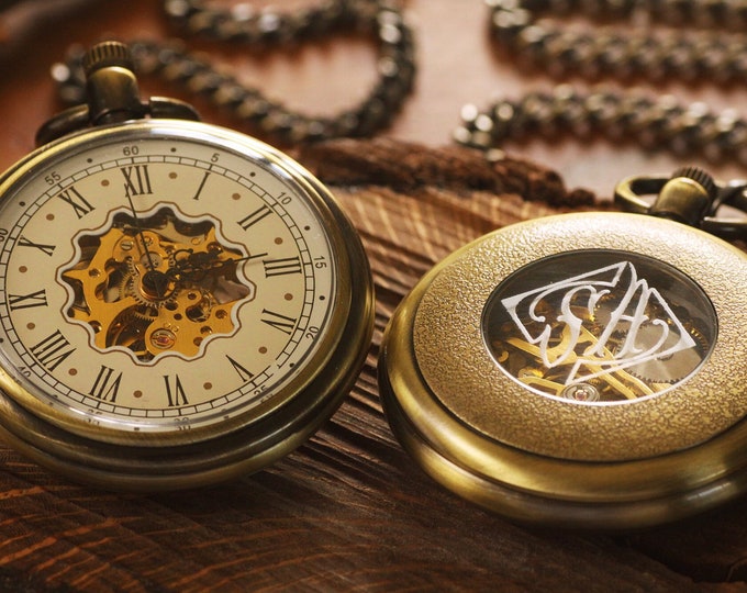 Personalized pocket watch for him sales