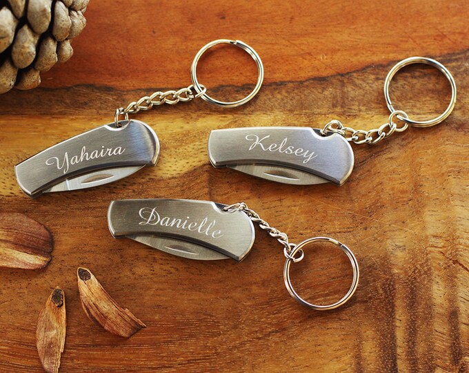 Keychain Personalized Pocket Knife for Her: Bridesmaid Wedding Gifts