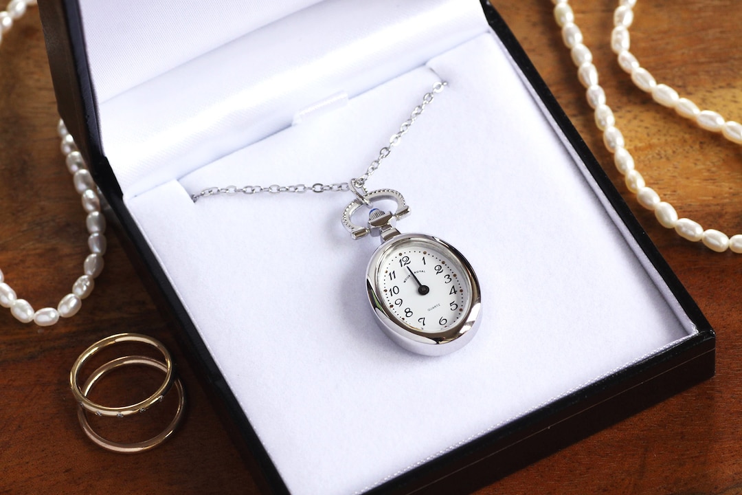 Mount Royal Silver Watch Necklace Minimalist Anniversary Gift for Her