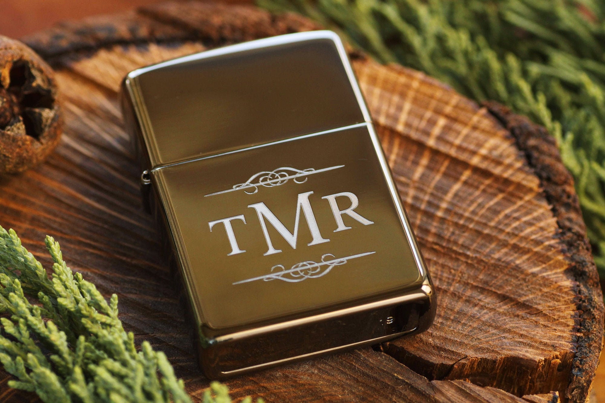 Gunmetal Gray Engraved Official Zippo© Lighter Personalized High