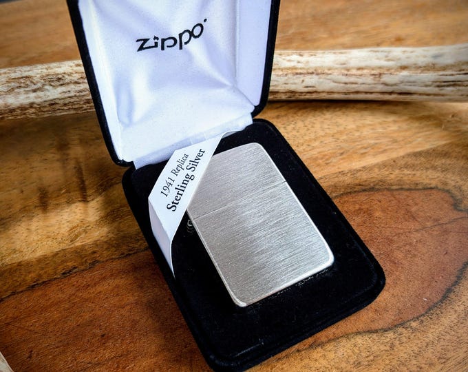 1941 Replica Hand Satin Sterling Silver Zippo