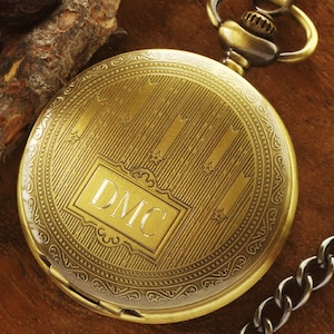 Anniversary Gift For Men, Bronze Vintage Pocket Watch, Personalized Groomsmen Gifts, Engraved Pocket Watch, Anniversary Gift For Him