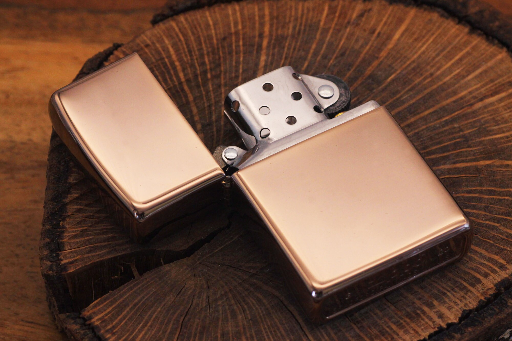 Rose Gold Zippo© Lighter, Personalized High Polish Rose Gold Lighter