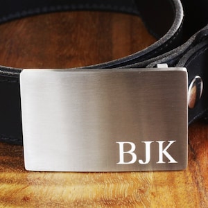 Silver Custom Belt Buckle Birthday Gift for Him, Bottom Engraving, Buckle ONLY