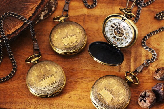 skak domæne Almægtig Anniversary Gift for Men Bronze Pocket Watch Personalized - Etsy