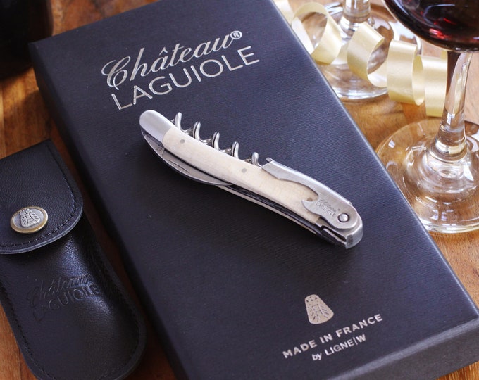 Chateau Laguiole Corkscrew, Maple Wood Handle Wine Opener, Personalized Groomsman Gift,  Engraved Bottle Openers,  Corkscrew Opener