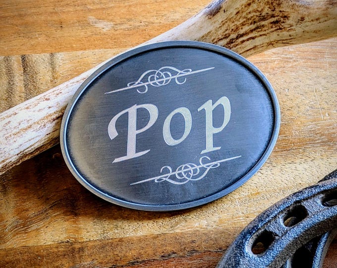 Round Satin Silver Engraved Belt Buckle, Personalized Belt Buckle, Groomsman Belt Buckle, Cowboy Belt Buckle