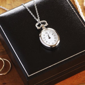 Mount Royal Silver Watch Necklace Minimalist Anniversary Gift for Her, Bridesmaid Gifts image 2