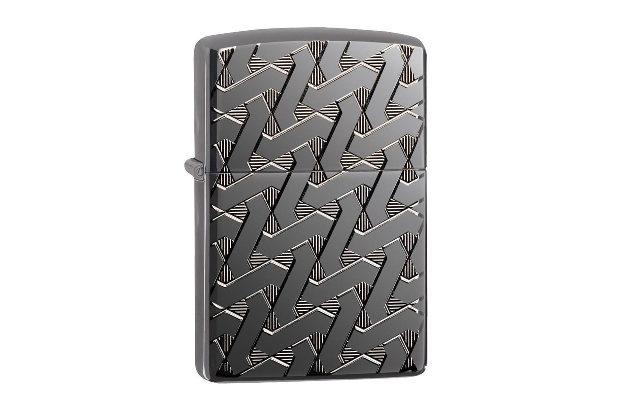 Zippo Armor Black Ice Geometric Weave Design Lighter