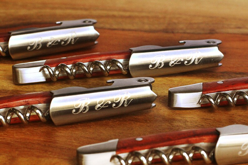 Black Groomsmen Opener With Pouch Wine Opener Personalized Etsy