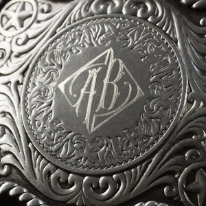 Engraved Custom Belt Buckle, Personalized Groomsmen Cowboy Belt Buckle image 4