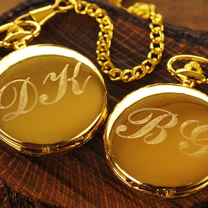 Engraved Pocket Watch Gold, Personalized Groomsmen Gifts, Anniversary Gift For Men, Gold Pocket Watch