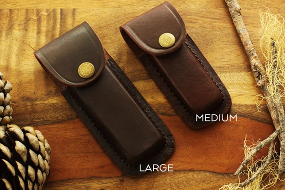 4 Inch Printed Brown Leather Sheath