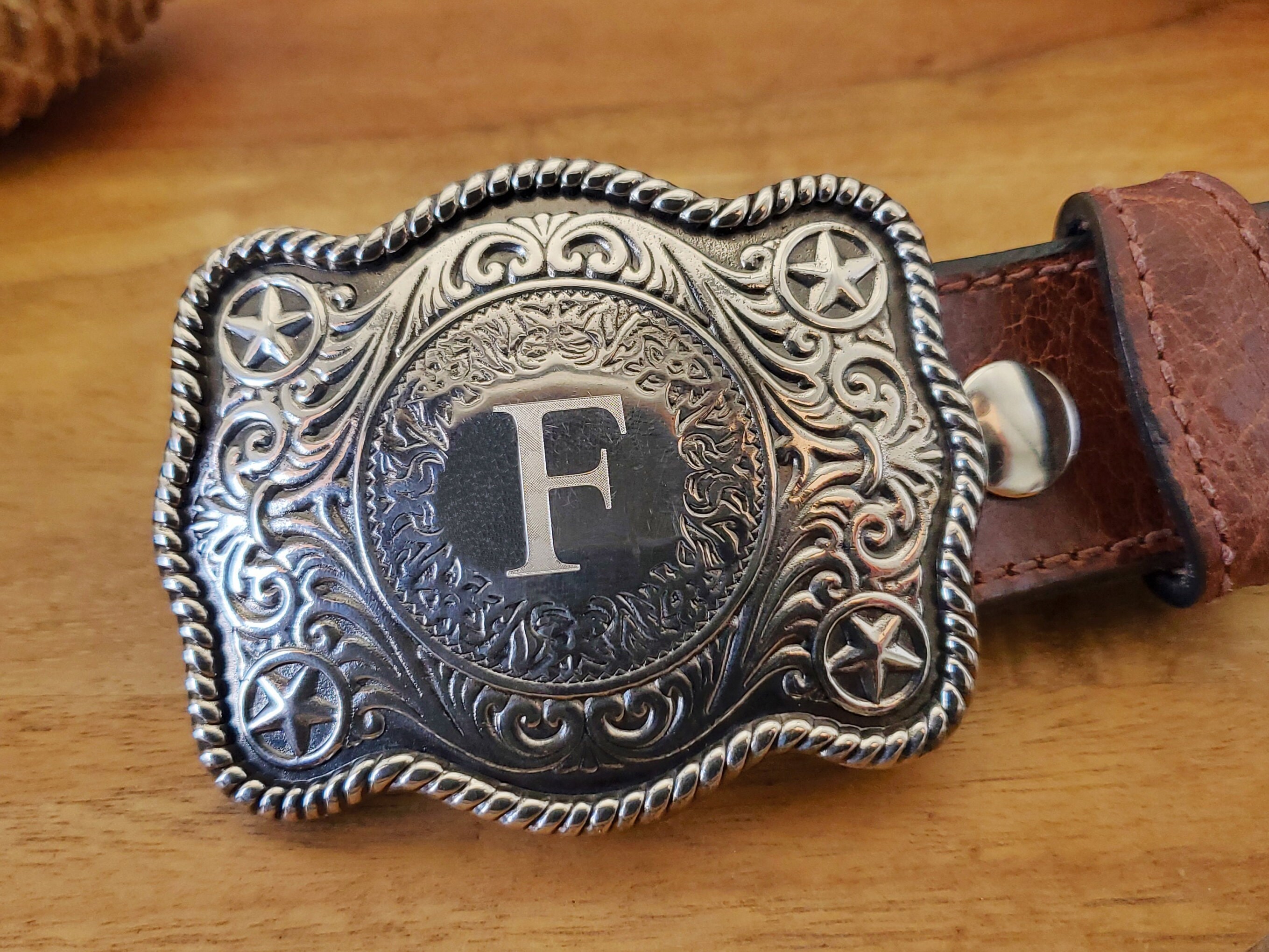 Made in USA Silver Belt Buckle - USA Amish Made Leather Belt