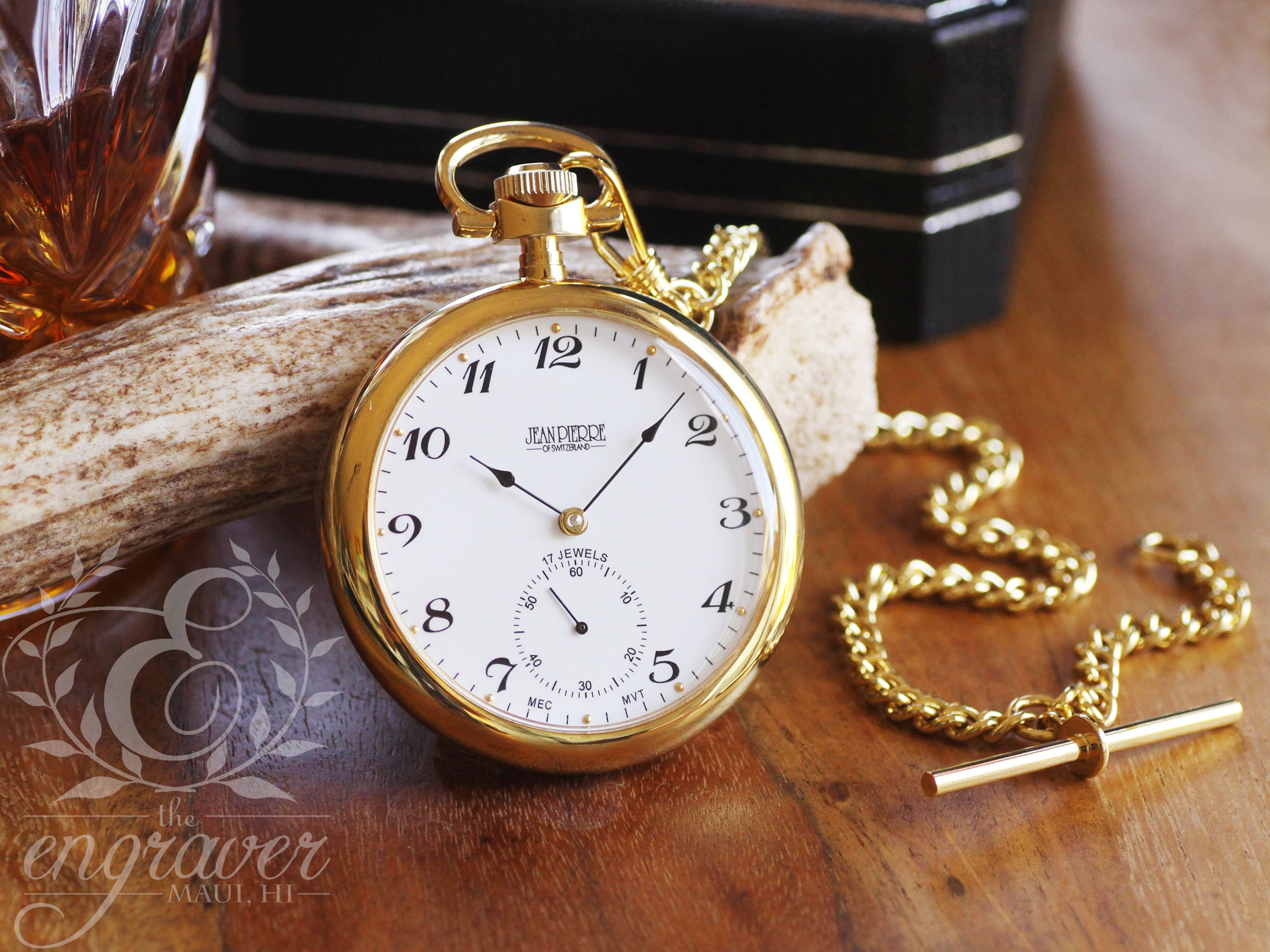 Jean Pierre of Switzerland Mechanical Open Face Gold Pocket Watch Personalized Pocket Watch Etsy Canada
