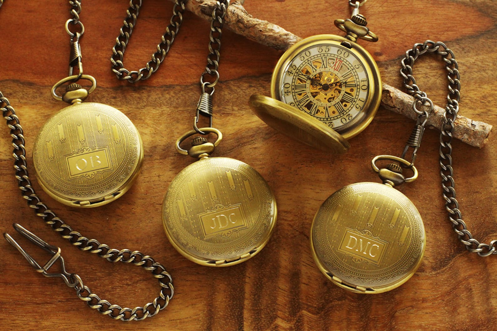 Custom Pocket Watch Bronze Personalized Groomsmen Gifts Etsy