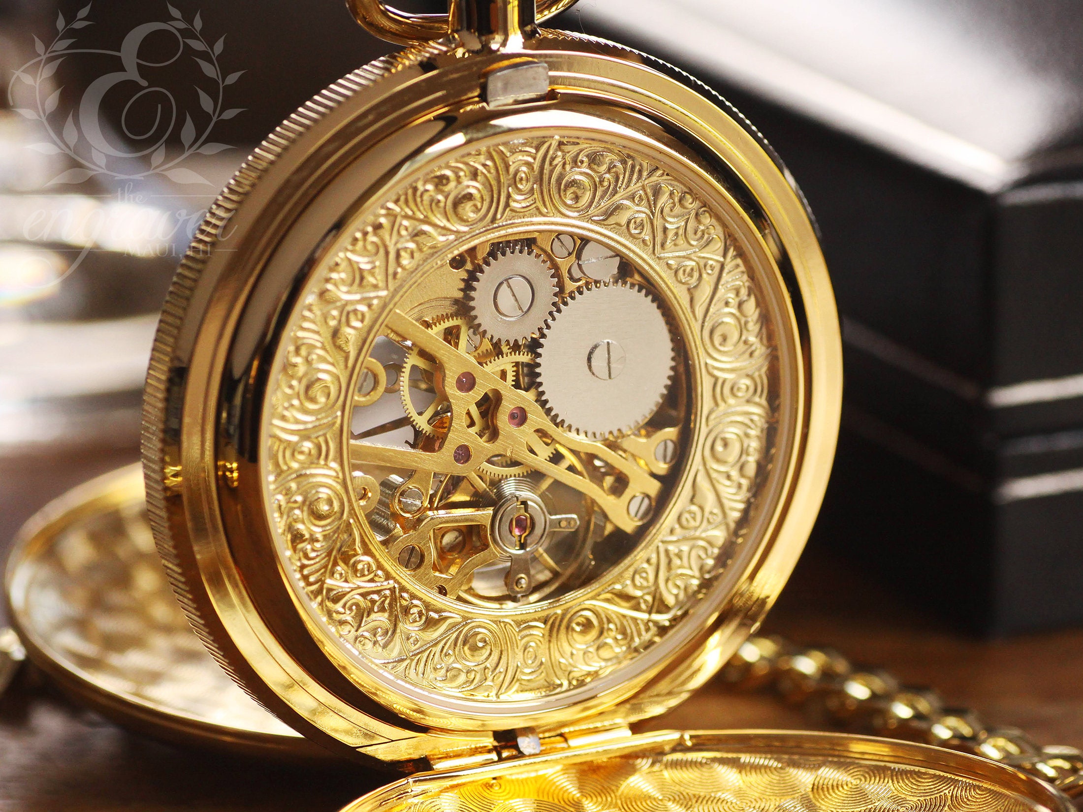 Mount royal double 2025 hunter skeleton pocket watch