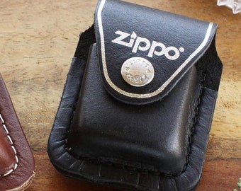 Leather Official Zippo© BLACK Leather Lighter Case