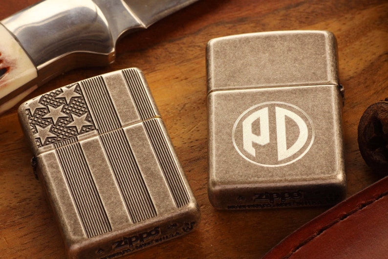 USA Flag Zippo© Armored Case Zippo© Lighter USA Lighter Zippo© Lighters with Custom Monogram Engraving image 6