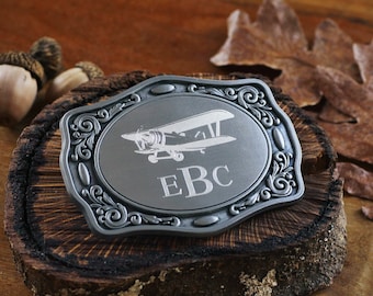 Custom Airplane Image Belt Buckle for Boys Gift