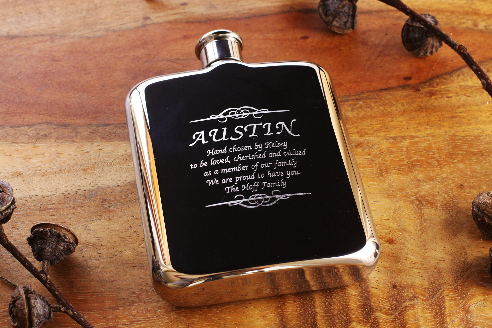 Gold Personalized Flask Engraved Gold Flask Personalized Groomsman