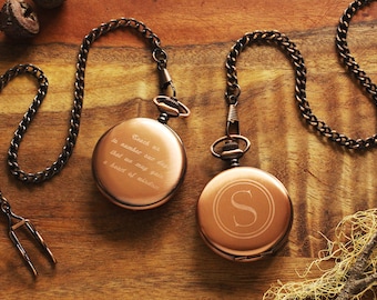 Engraved Copper Pocket Watch: Personalized Groomsmen Gift