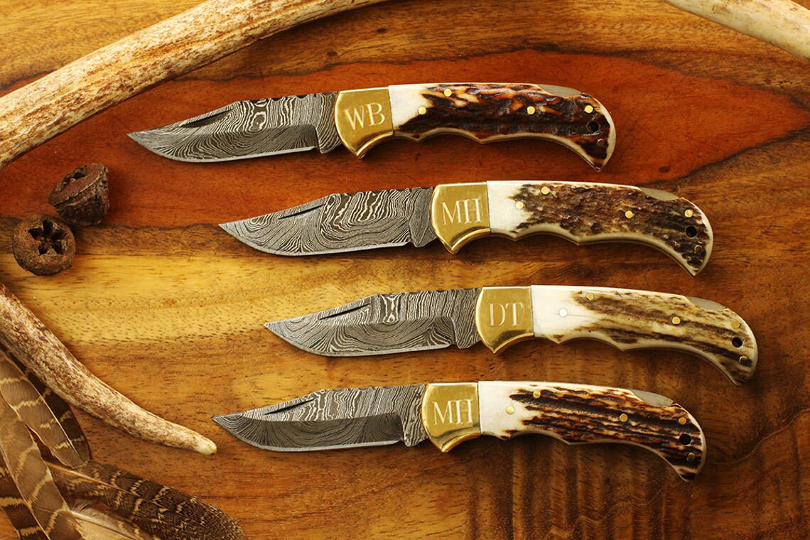 RK-372 Damascus Pocket knife for Men, Groomsmen