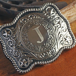 MADE IN USA Personalized Silver Belt Buckle, Groomsman Belt Buckle, Custom Belt Buckle with Mirror Finish