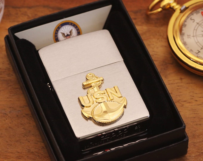 Official US NAVY Zippo© Lighter, Engraved Navy Zippo ©