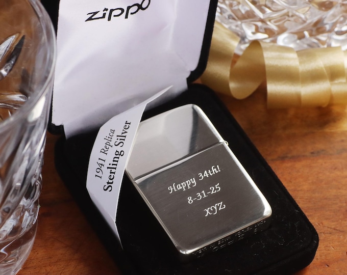 1941 Replica Hand Satin Sterling Silver Zippo