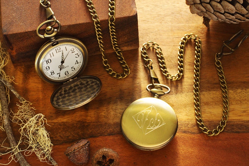 mens engraved pocket watch