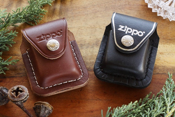 ジッポ牛革ケース‼️ Leather Official Zippo© BROWN Leather Lighter Case - Etsy