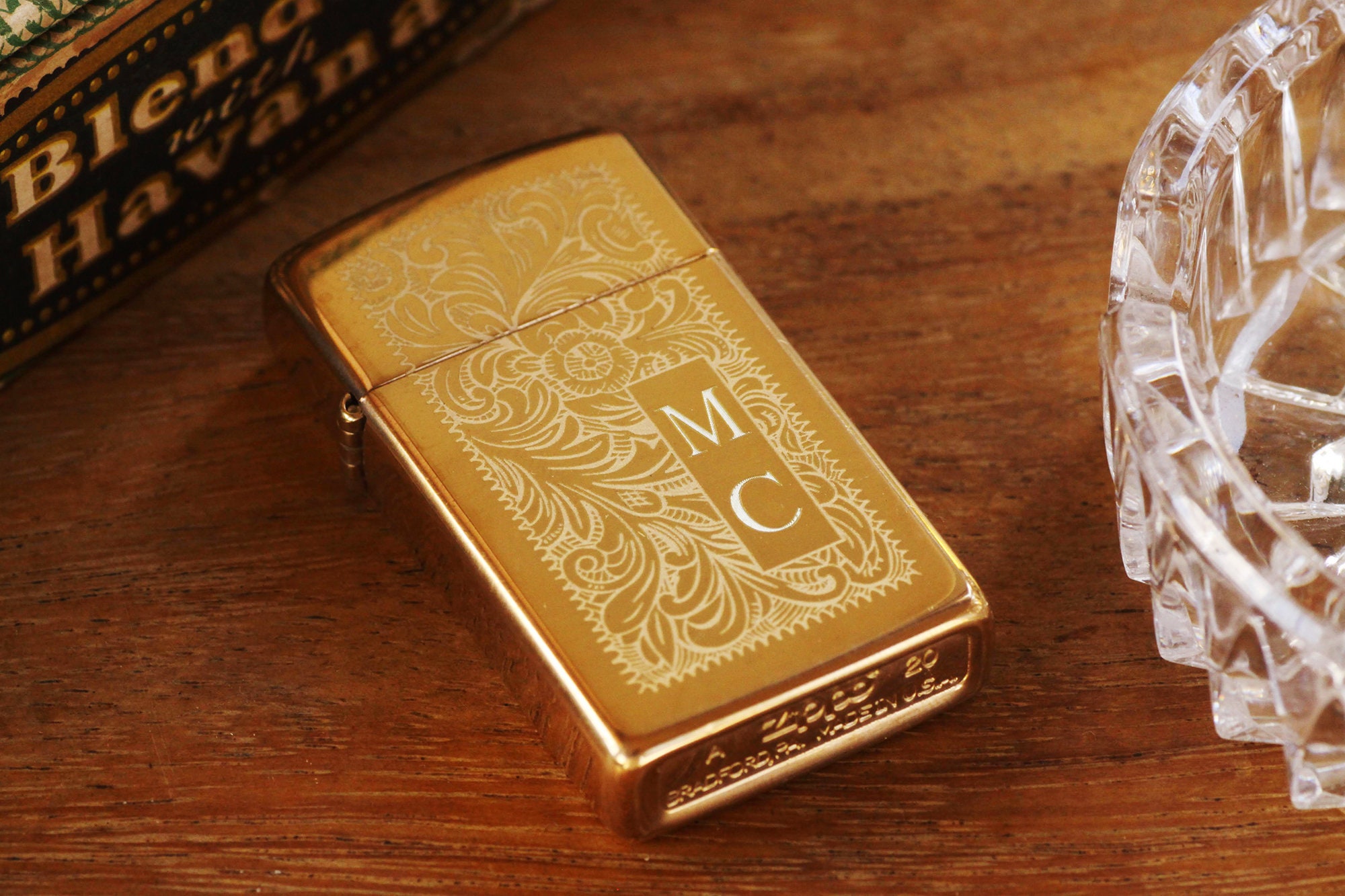 Gold Venetian SLIM Official Zippo© Lighter Vintage Style Silver Zippo© Bridesmaids & Groomsman Gift Custom Monogram Engraving