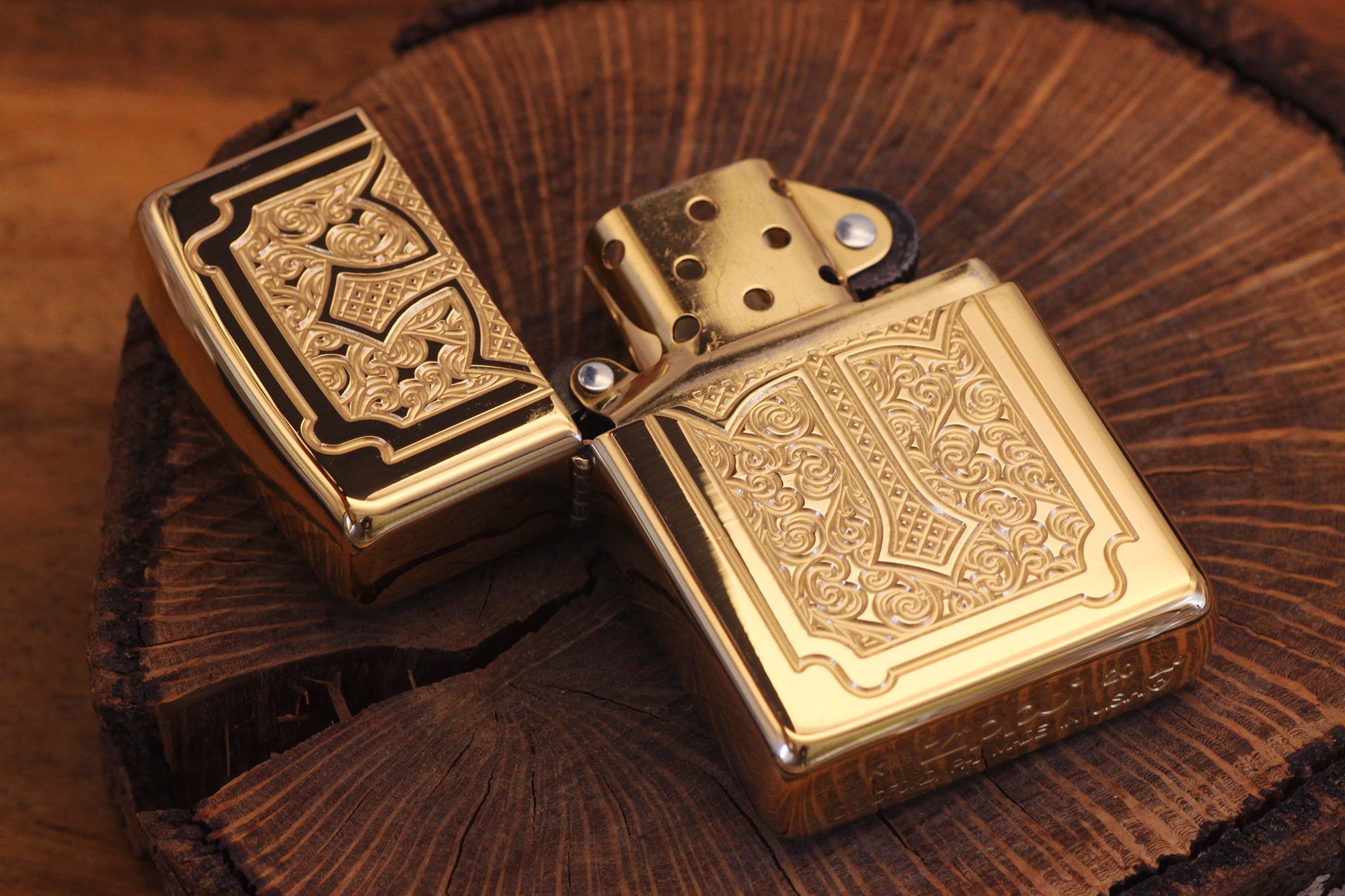 Gold Faith Zippo© Lighter - Zippo Armor® Lighters - Personalized Cross Lighter - Custom Gold Color Lighter