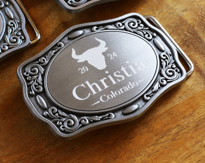 Engraved Custom Name Belt Buckle for Men, Western Belt Buckles for Weddings
