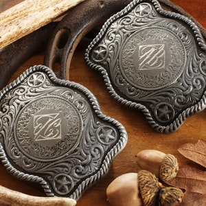 Engraved Custom Belt Buckle, Personalized Groomsmen Cowboy Belt Buckle image 3