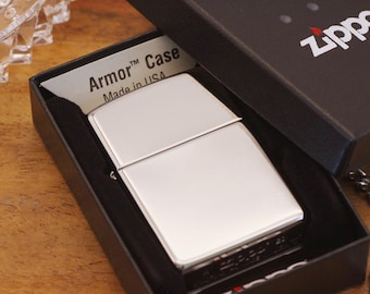 High Polish Chrome ARMOR® Zippo© Lighter: Custom Engraved Groomsman Gift