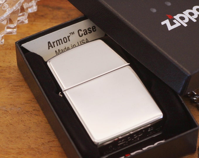 High Polish Chrome ARMOR® Zippo© Lighter, ARMOR® Zippos, Personalized Custom High Polish Chrome Lighter, Groomsman Lighters