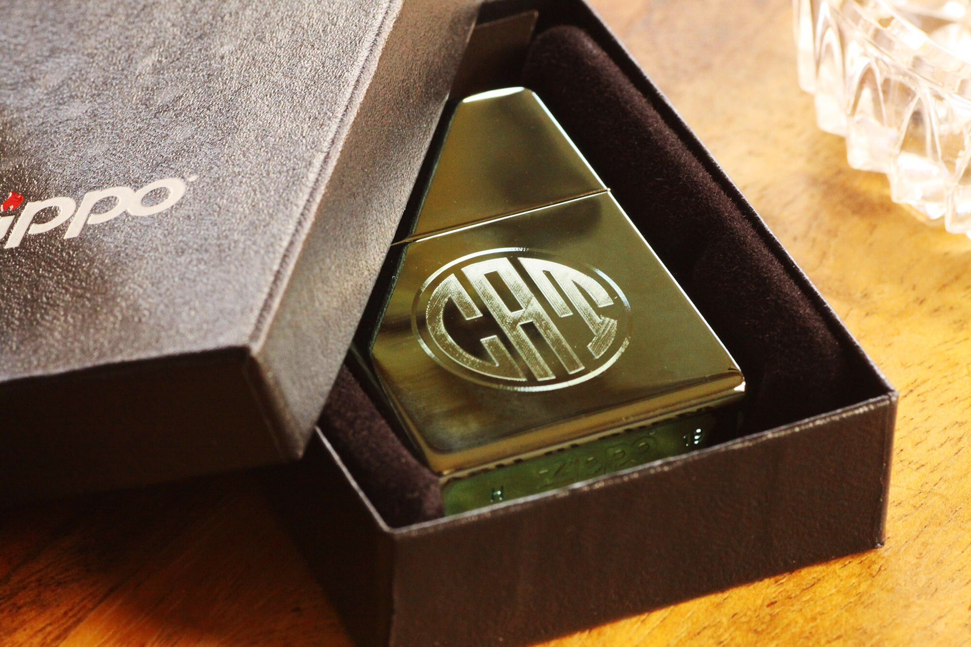 Green Chrome Engraved Official Zippo© Lighter Engraved Custom Lighter