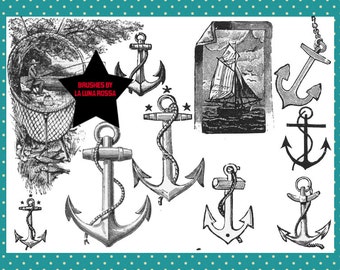 31 Photoshop Brushes - Anchors and More - Beach - Ocean - For Personal and Commercial Use
