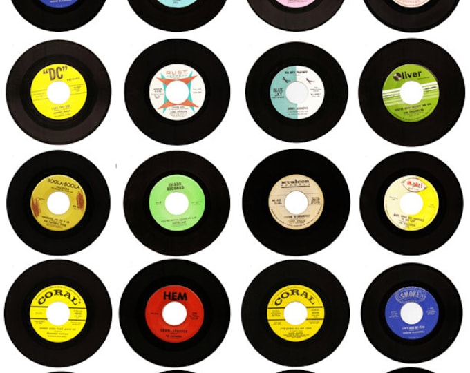 Vintage Vinyl Records Digital Printable Collage Sheet - Etsy