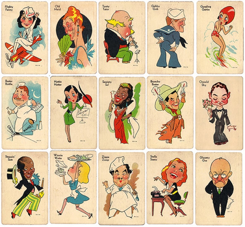 vintage-old-maid-card-game-ephemera-clip-art-digital-etsy